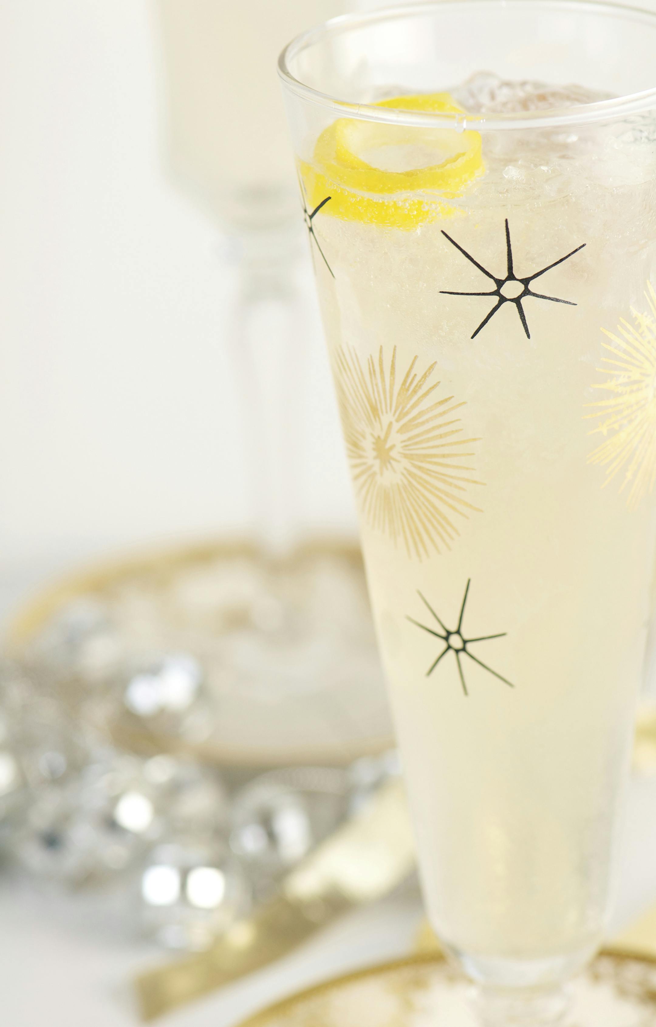 French 75 in a vintage champagne flute istock