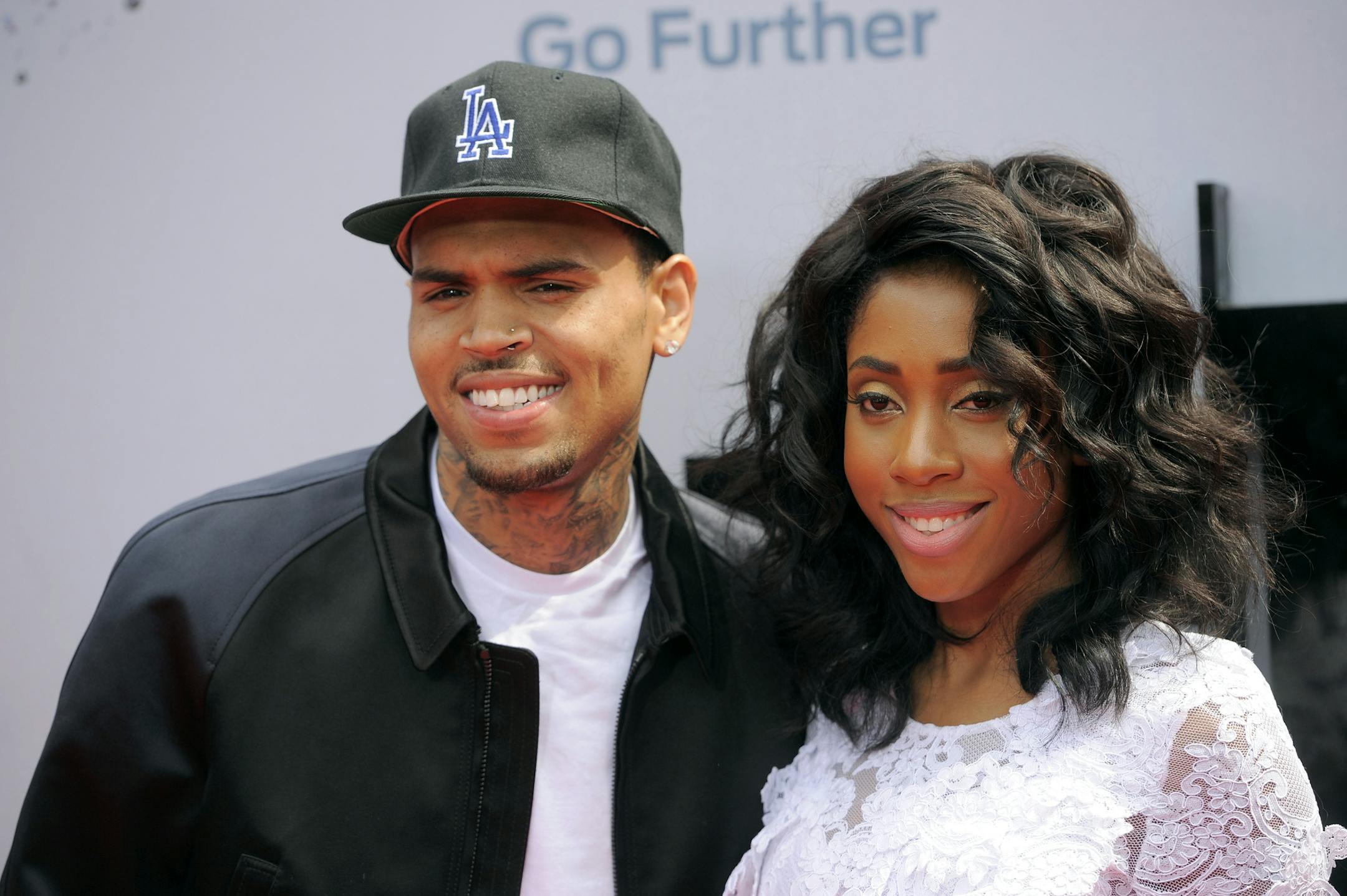 Chris Brown and Sevyn Streeter arrive at the BET Awards at the Nokia Theatre on Sunday, June 30, 2013, in Los Angeles. (Photo by Chris Pizzello/Invision/AP)
