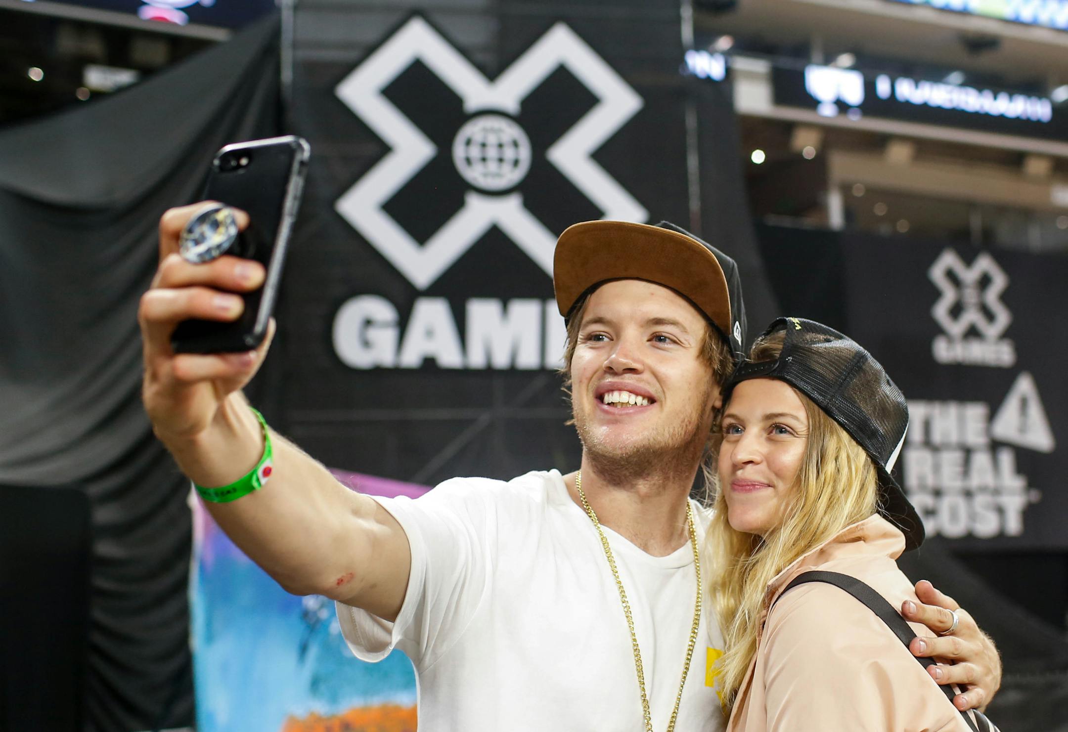 Ryan Williams takes a selfie with a fan after day two of the X Games at U.S. Bank Stadium Friday, August 2, 2019. ] NICOLE NERI • nicole.neri@startribune.com
