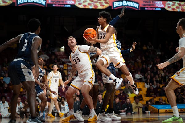 Gophers guard Cam Christie (24) had several big moments for the team as a freshman. After earlier declaring for the NBA draft, Christie also entered t