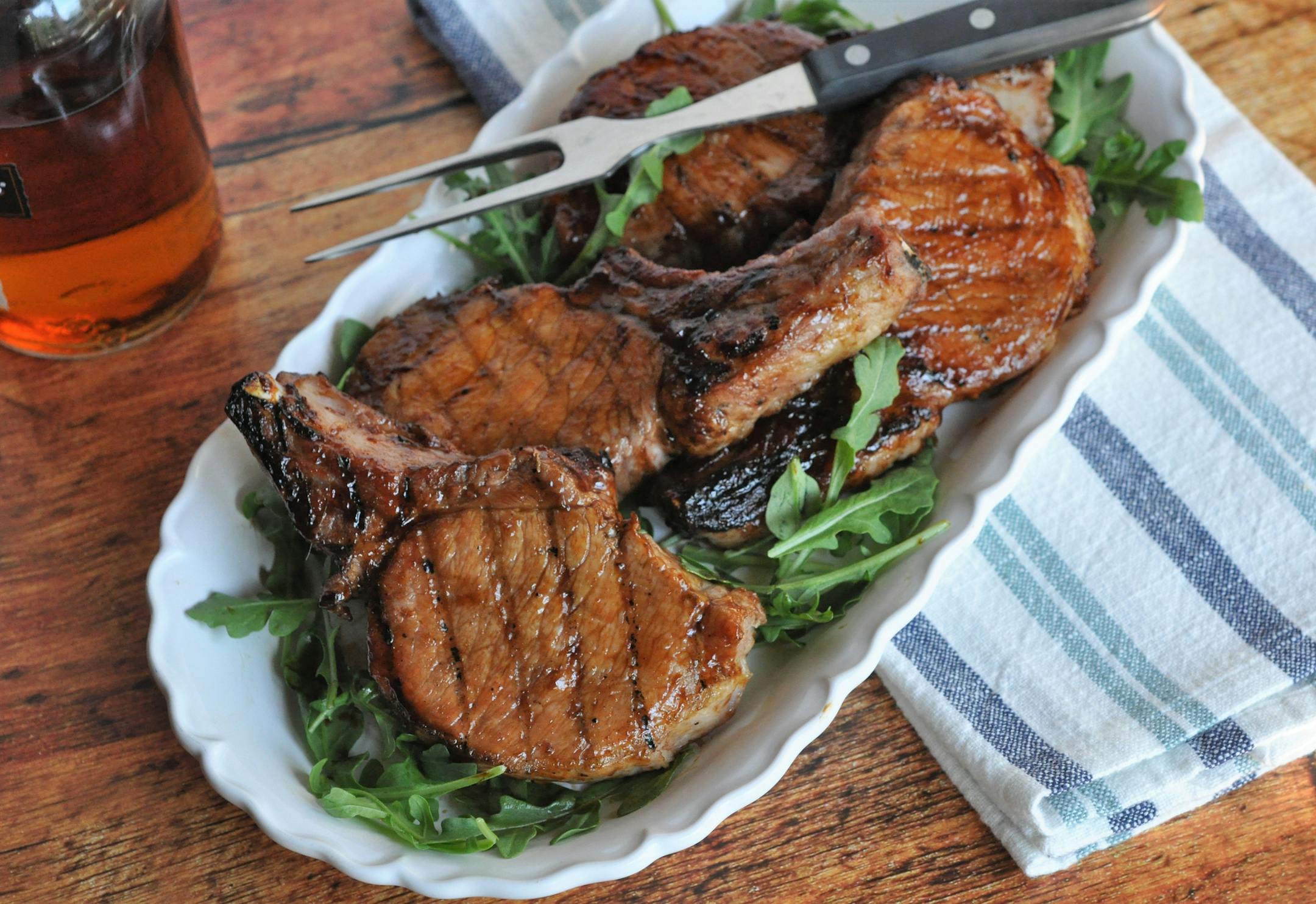 Brown Sugar Bourbon Grilled Pork Chops.