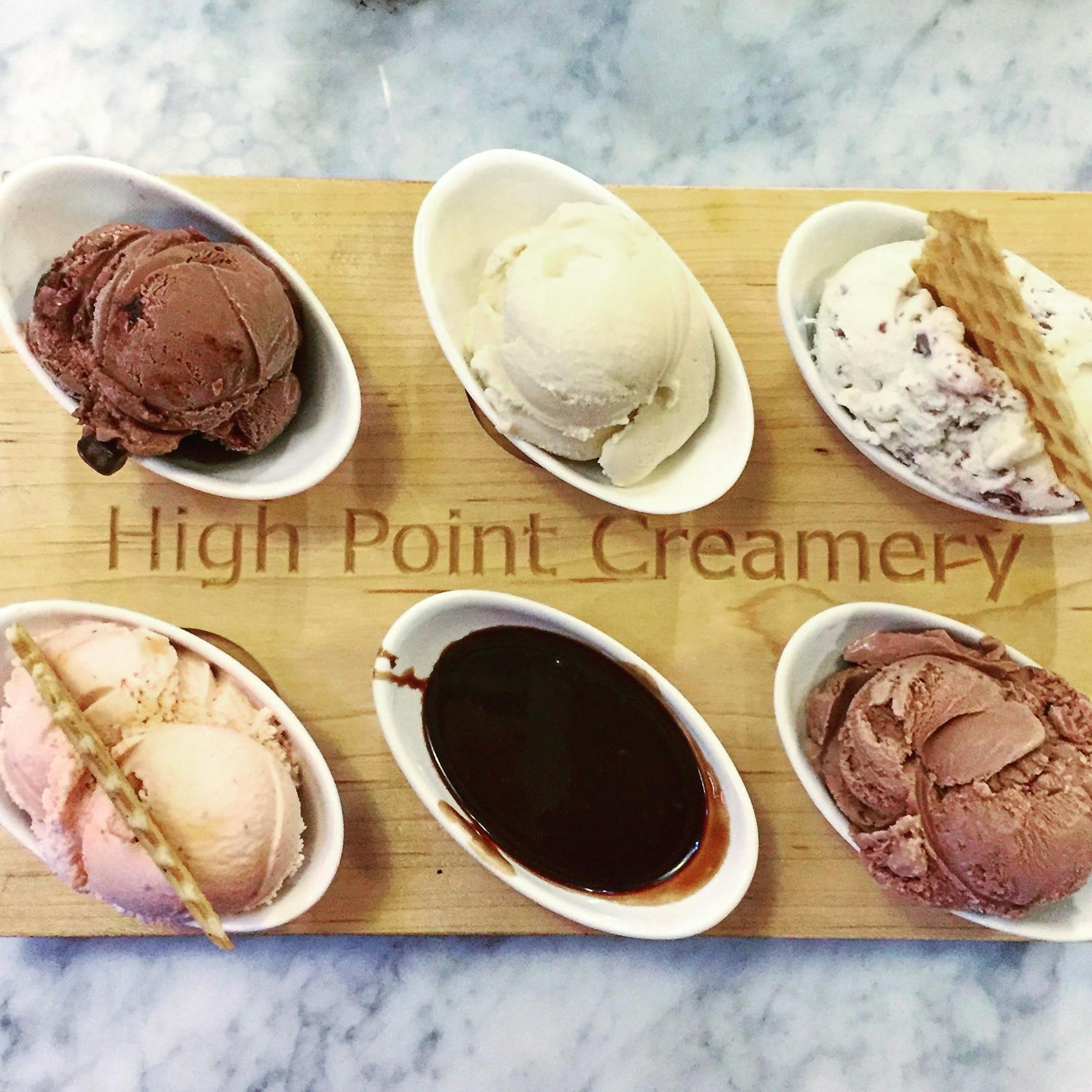 A flight of ice cream is served up at High Point Creamery, one of the vendors housed in the Denver Central Market. The market is one of a growing number of food halls opening in the Denver area.