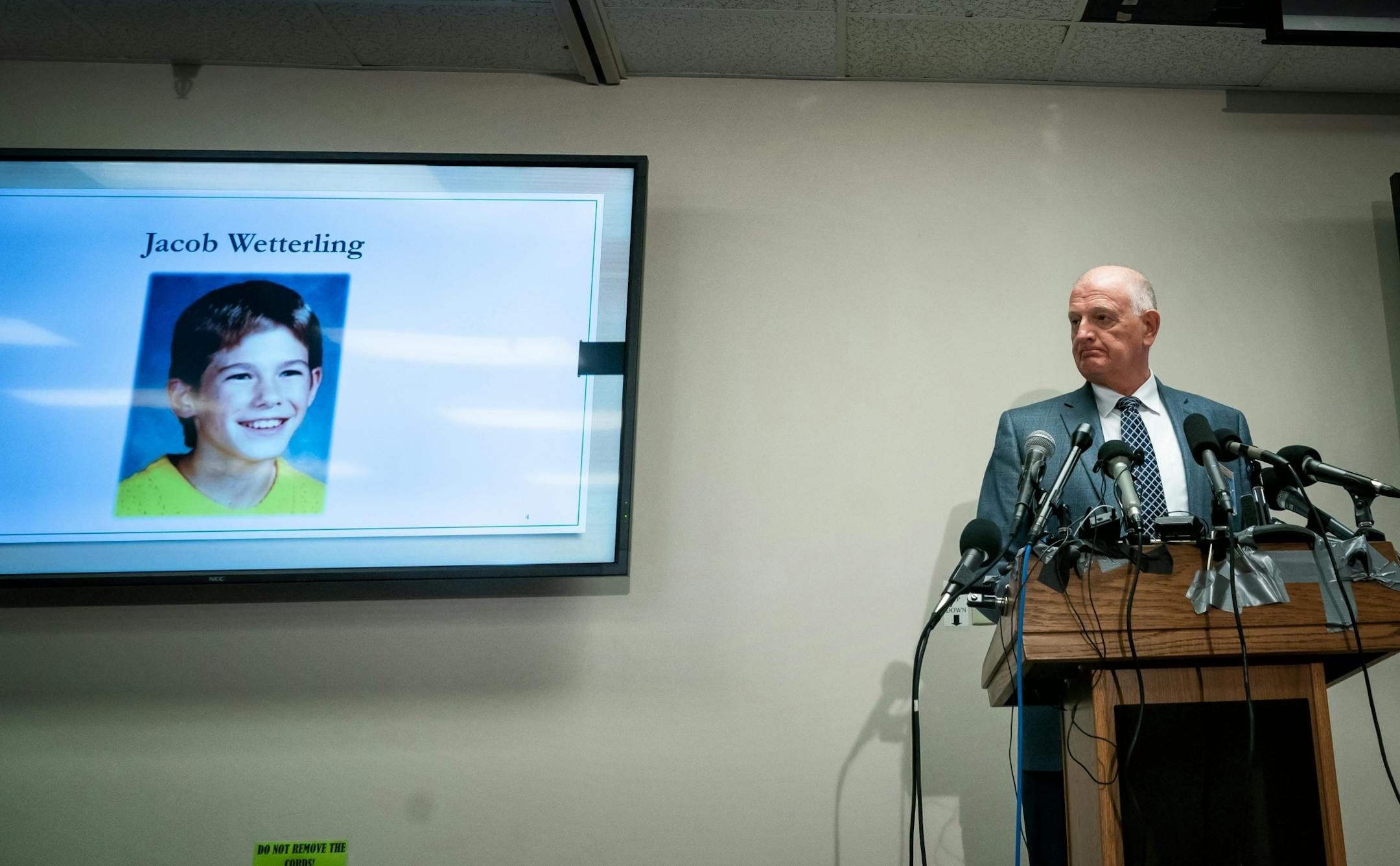 Stearns County Sheriff Don Gudmundson spoke at a press conference to discuss the document release in the Jacob Wetterling case.