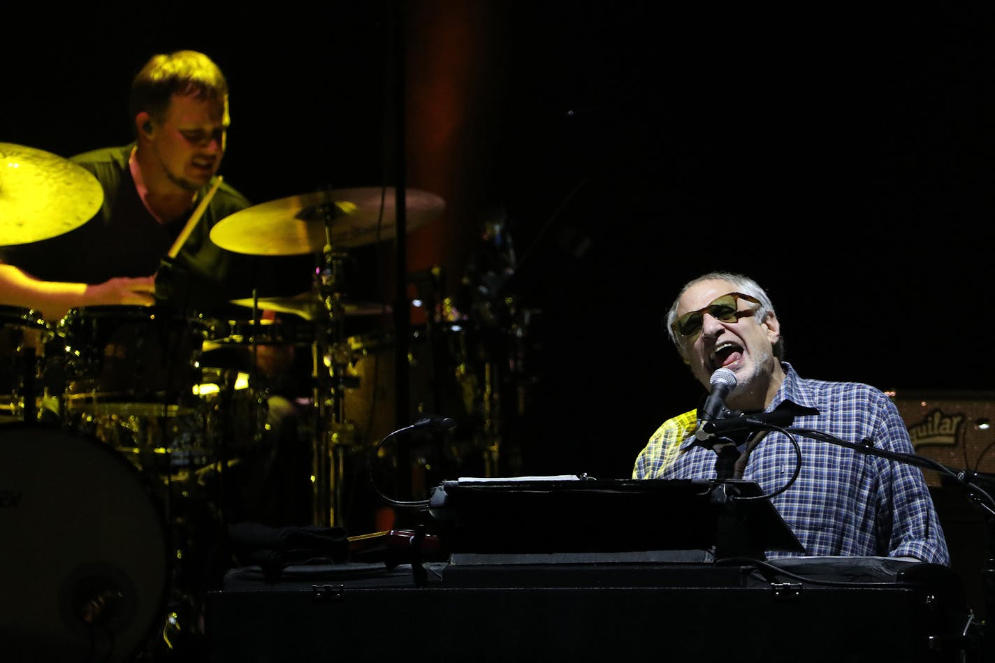 Lead singer and keyboardist Donald Fagen of Steely Dan performed Friday night. ] ANTHONY SOUFFLE &#xef; anthony.souffle@startribune.com Veteran rockers Steely Dan and Doobie Brothers performed Friday, June 15, 2018 at the Xcel Energy Center in St. Paul, Minn.