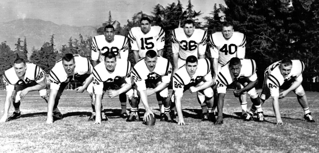 The Gophers posed for photos on Dec. 26, 1960 during the leadup to the Rose Bowl against Washington.