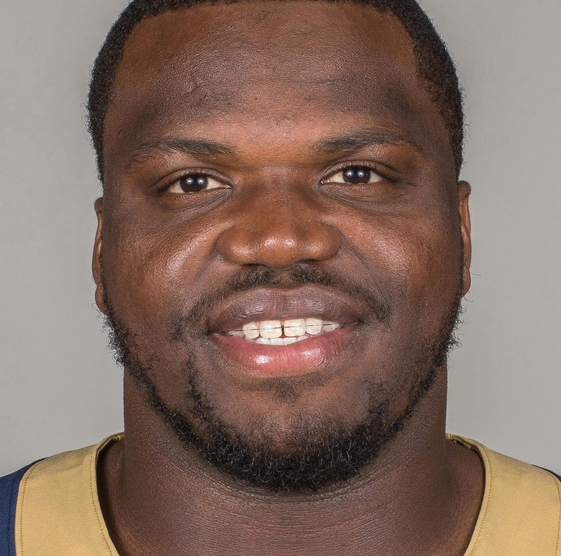 This is a 2017 photo of Greg Robinson of the Los Angeles Rams NFL football team. This image reflects the Los Angeles Rams active roster as of Monday, June 12, 2017 when this image was taken. (AP Photo) ORG XMIT: NFLHS17