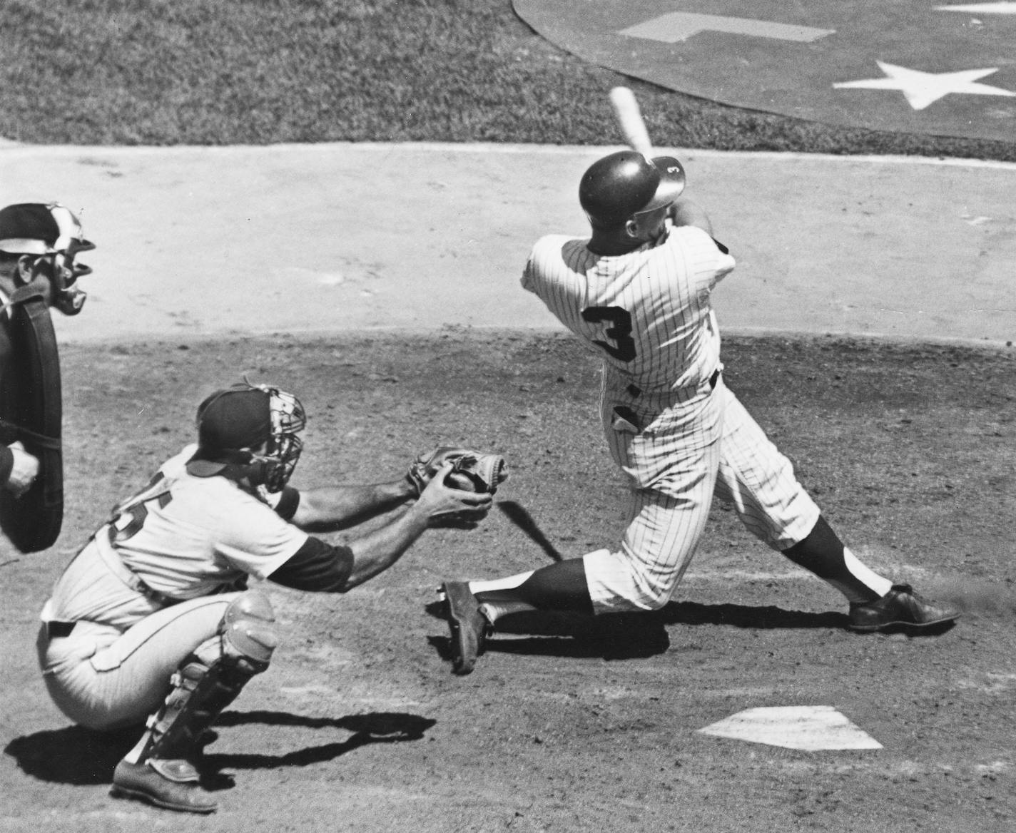 July 13, 1965: Harmon Killebrew hits a home run during the 1965 All Star game held at Metropolitan Stadium. Photo by Minneapolis Tribune(now the Star Tribune) staff photographer John Croft.