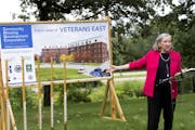 Minnesota Housing Commissioner Mary Tingerthal on Tuesday speaks at a ground breaking ceremony for 100-units of efficiency housing on the Minneapolis 