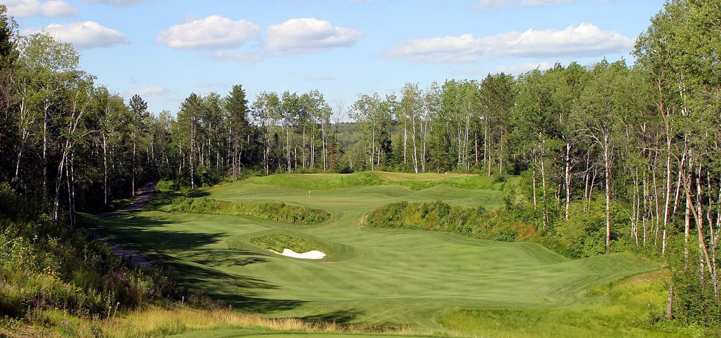 Hole no. 13 at the Quarry at Giant's Ridge golf course. See article Friday July 25, 2003, Star Tribune, page C18, by Zgoda.