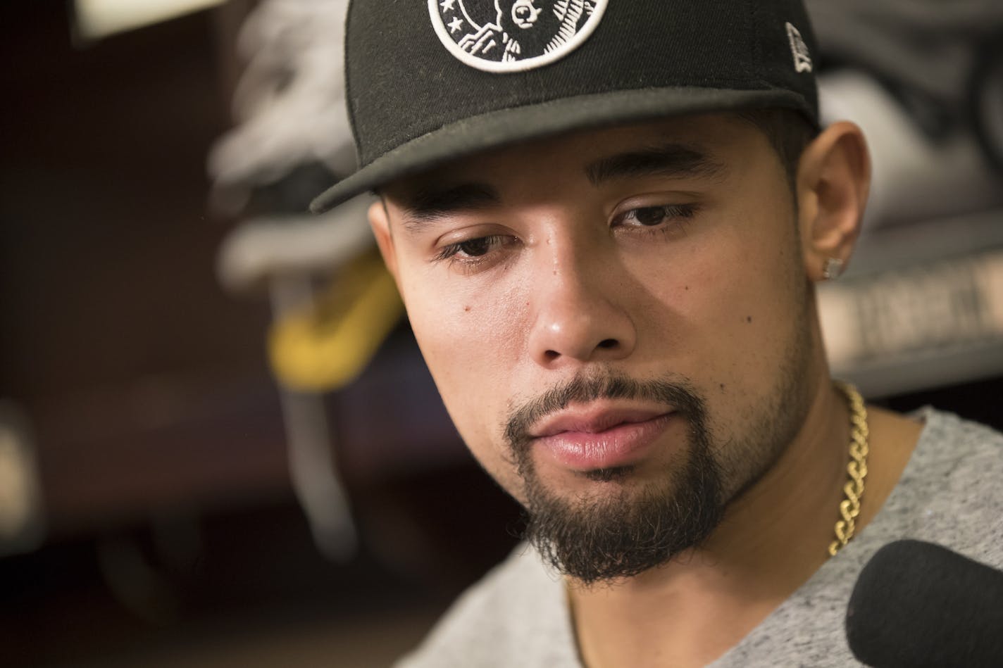 Minnesota Wild's Matt Dumba spoke in the locker room about the end of the season and the firing of general manager Chuck Fletcher at the Xcel Energey Center on Monday, April 23, 2018, in St. Paul, Minn. ] RENEE JONES SCHNEIDER &#x2022; renee.jones@startribune.com