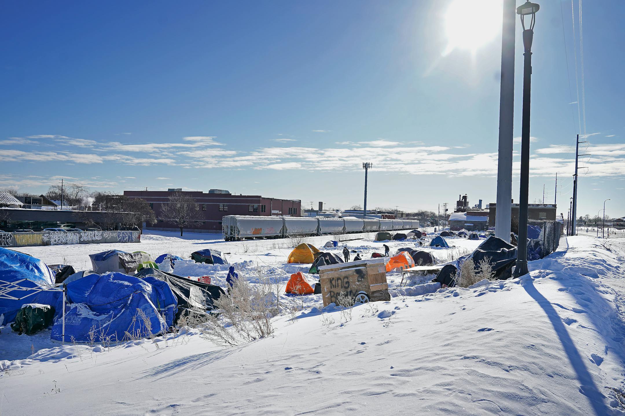 Temperatures hung in the single digits during Hennepin County's "Point in Time," count of homeless people at an encampment off of the 3000 block of Snelling Avenue, near Hiawatha Ave. Thursday, Jan. 26, 2023 in Minneapolis.