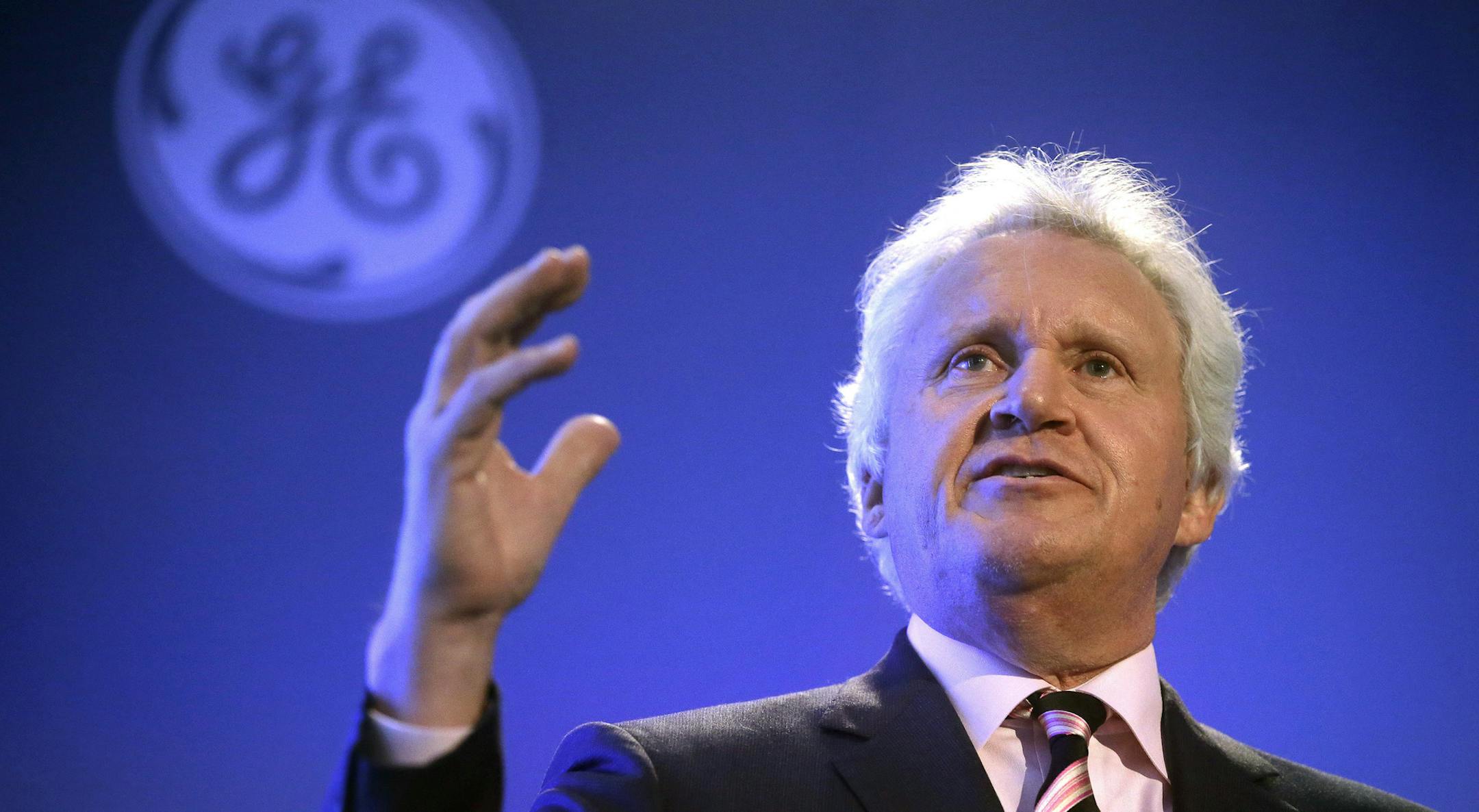 FILE - In this Monday, April 4, 2016, file photo, General Electric CEO Jeff Immelt speaks during a news conference in Boston, held to unveil more details about GE's move to the city, pledging to spend $50 million on a series of initiatives in Boston. General Electric announced Monday, June 12, 2017, that Immelt is stepping down after 16 years as CEO of the iconic conglomerate. Immelt took the helm in 2001 from legendary CEO Jack Welsh. John Flannery, president and CEO of the GEís health car