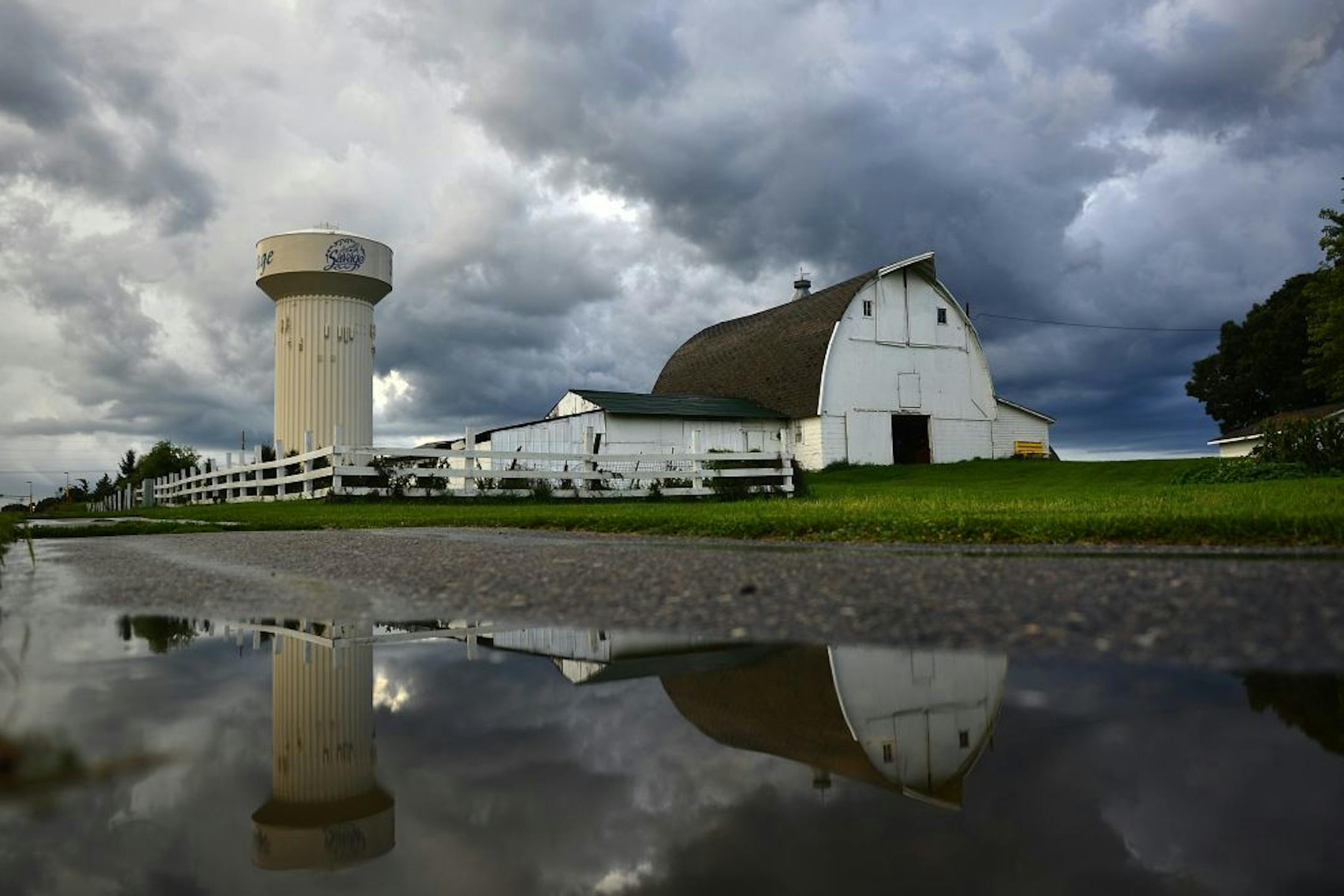 Storm clouds lingered over Savage into the evening Tuesday after an afternoon storm caused some flash flooding in Savage and other parts of the Metro area Tuesday.