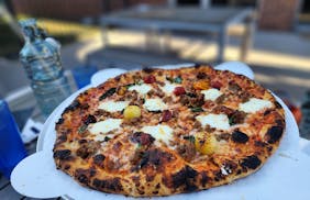 The Summer Lovin’ coal-fired pie at Love Pizza.