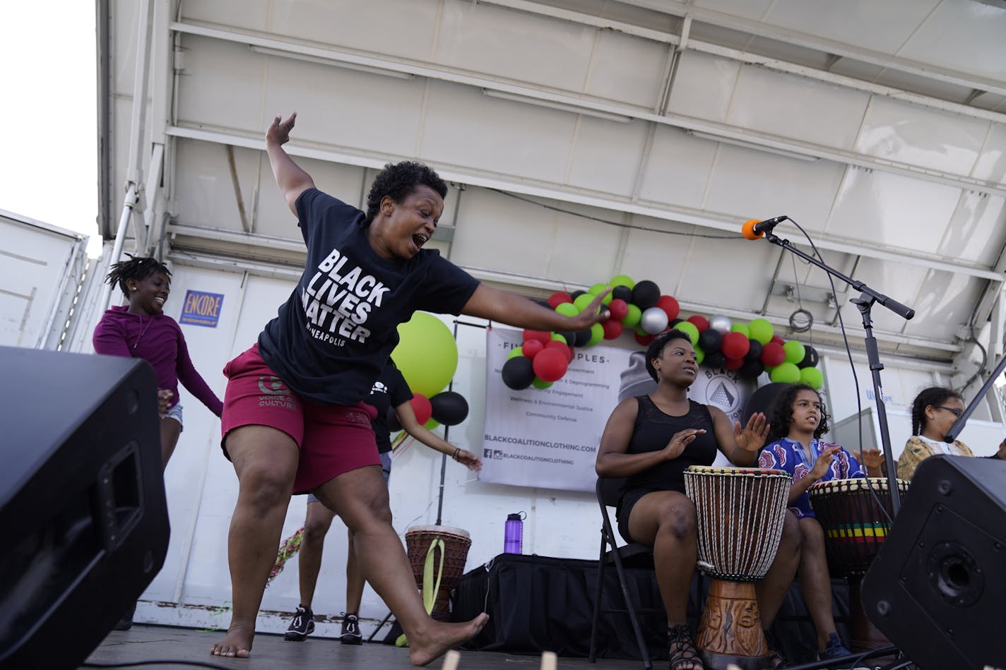 Kenna Cottman performed with Voice of Culture Drum and Dance at the Juneteenth Community Festival and Rally for Justice in north Minneapolis on Friday.