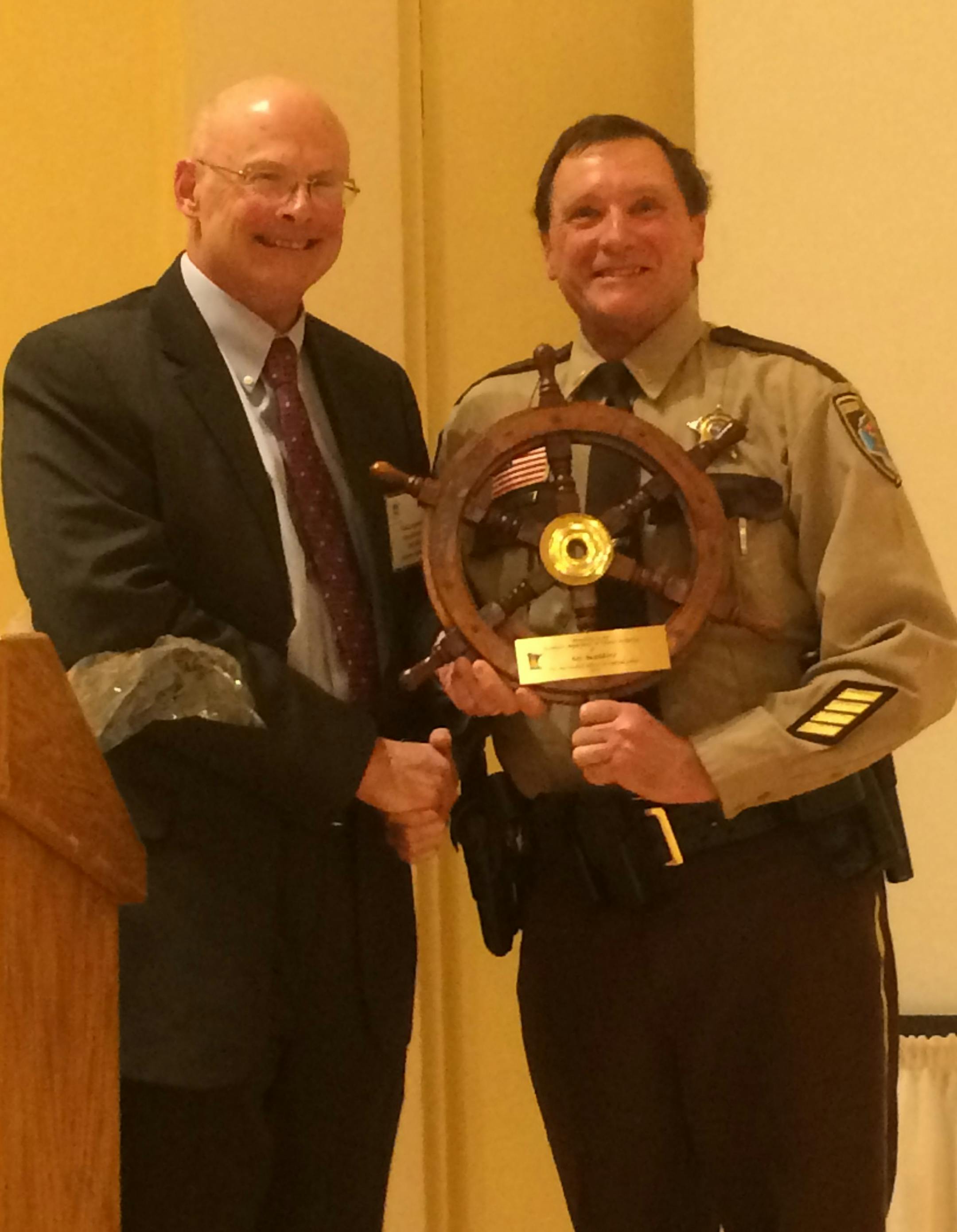 Hennepin County Sheriffís Office Lt. Art Saunders is named the 2014 ìMinnesota DNR Boat and Water Safety Officer of the Year" March 20, 2015 by DNR Commissioner Tom Landwehr. The award is given to one officer in the entire state each year.