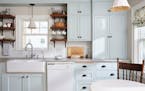 This kitchen makeover in Bloomington was inspired by vintage English cottage kitchens.