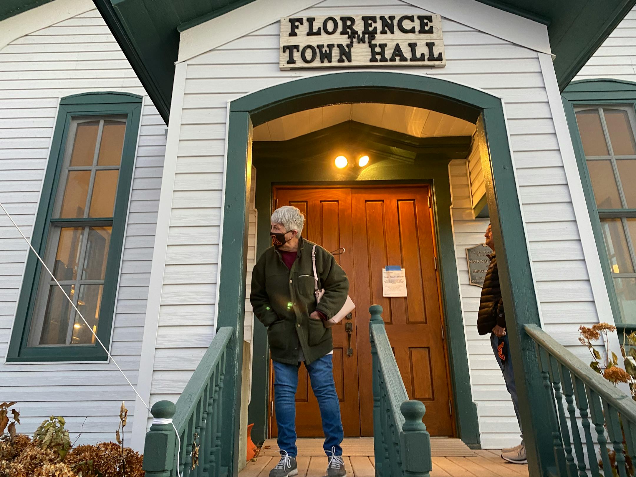Robert and Nancy Herron of Lake City were the first voters in line outside at the polls Tuesday at Florence Town Hall in Frontenac. "I just want to get here before the crowd," Robert said.