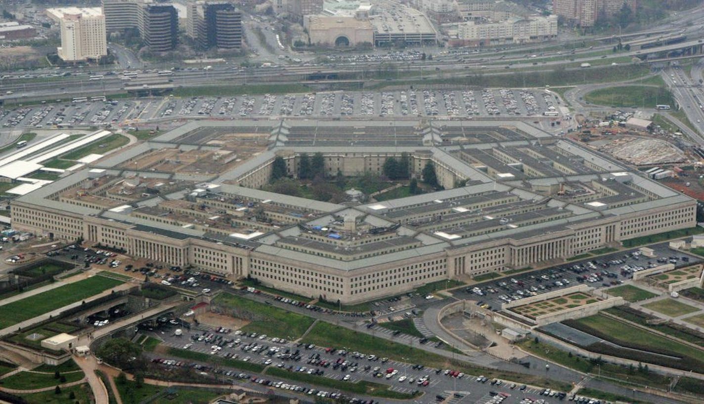 The Pentagon in Washington. In a first for the Pentagon's push to develop defenses against intercontinental-range ballistic missiles capable of striking the United States, a missile interceptor launched from a U.S. Navy ship at sea hit and destroyed a mock ICBM in flight on Tuesday, officials said.