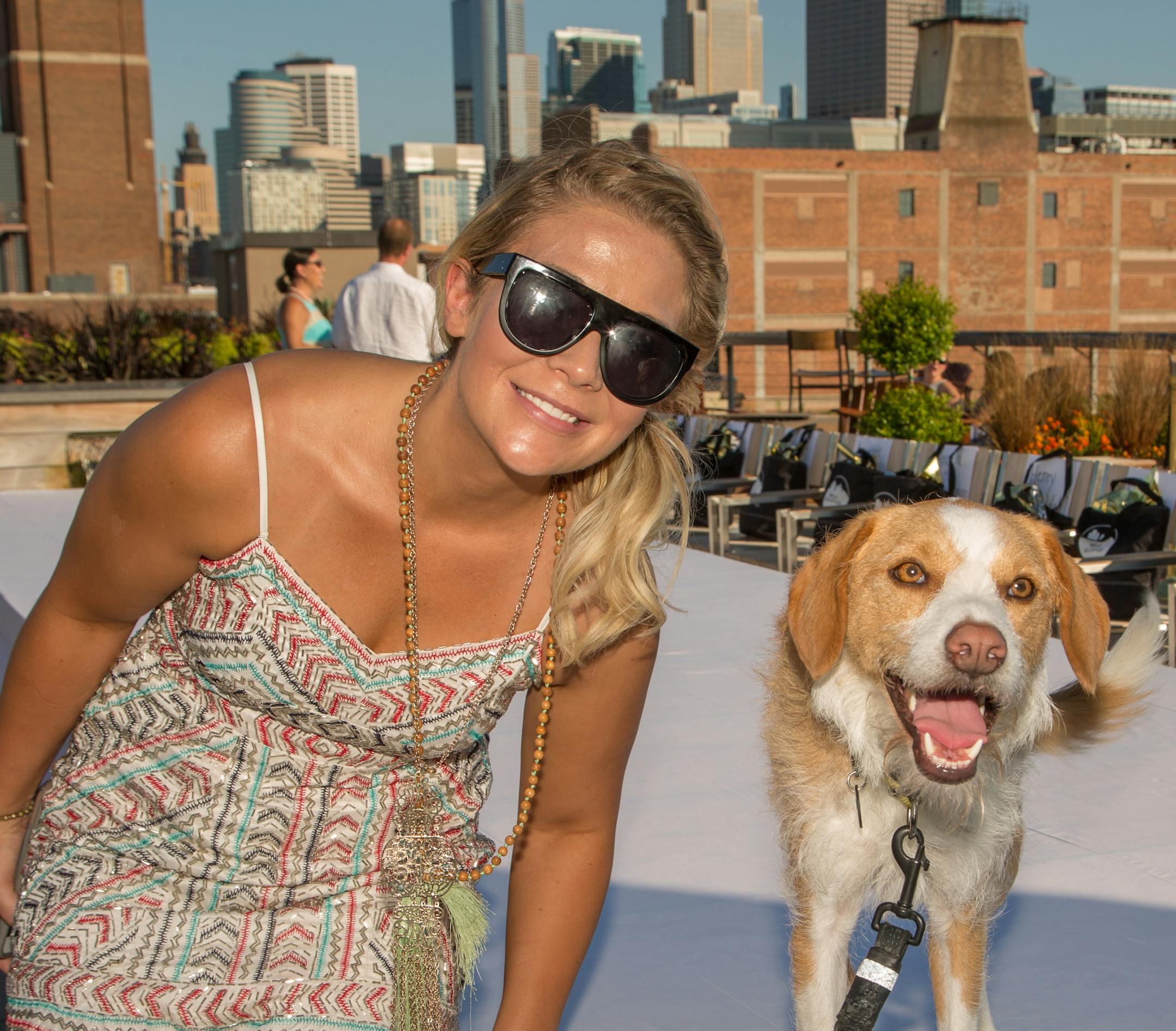 Sarah Edwards and Pierre at Walk on the Wooftop. [ Special to Star Tribune, photo by Matt Blewett, Matte B Photography, matt@mattebphoto.com, July 29, 2017, Walk on the Wooftop, a fashion event to benefit the Animal Humane Society, Minneapolis, Minnesota, SAXO 1004138124 FACE080617 Sarah is the event organizer and I have her name from her email.