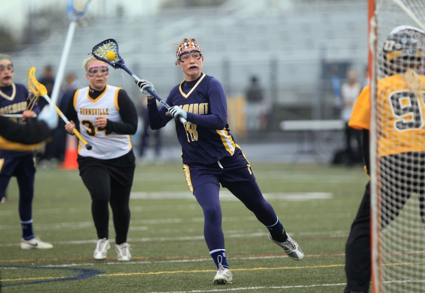 Rosemount's Maddie Johnson pulled back to score against Burnsville. Johnson leads the Irish in scoring with 14 of the team's first 23 goals.