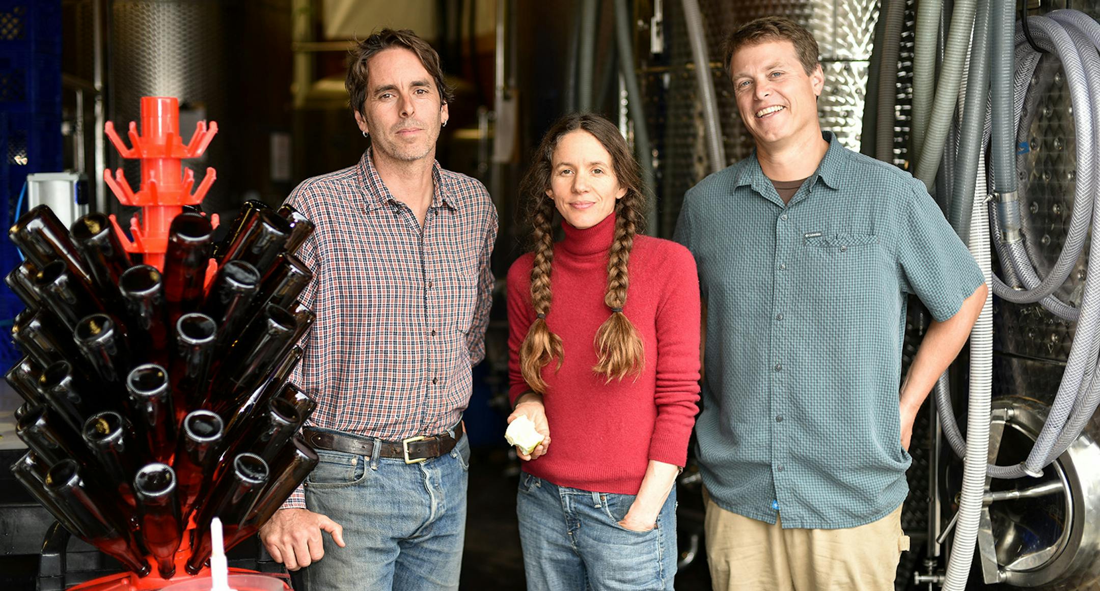 Credit: James Curtis
Finn River Cider co-owners Keith Kisler, Crystie Kisler and Eric Jorgensen.