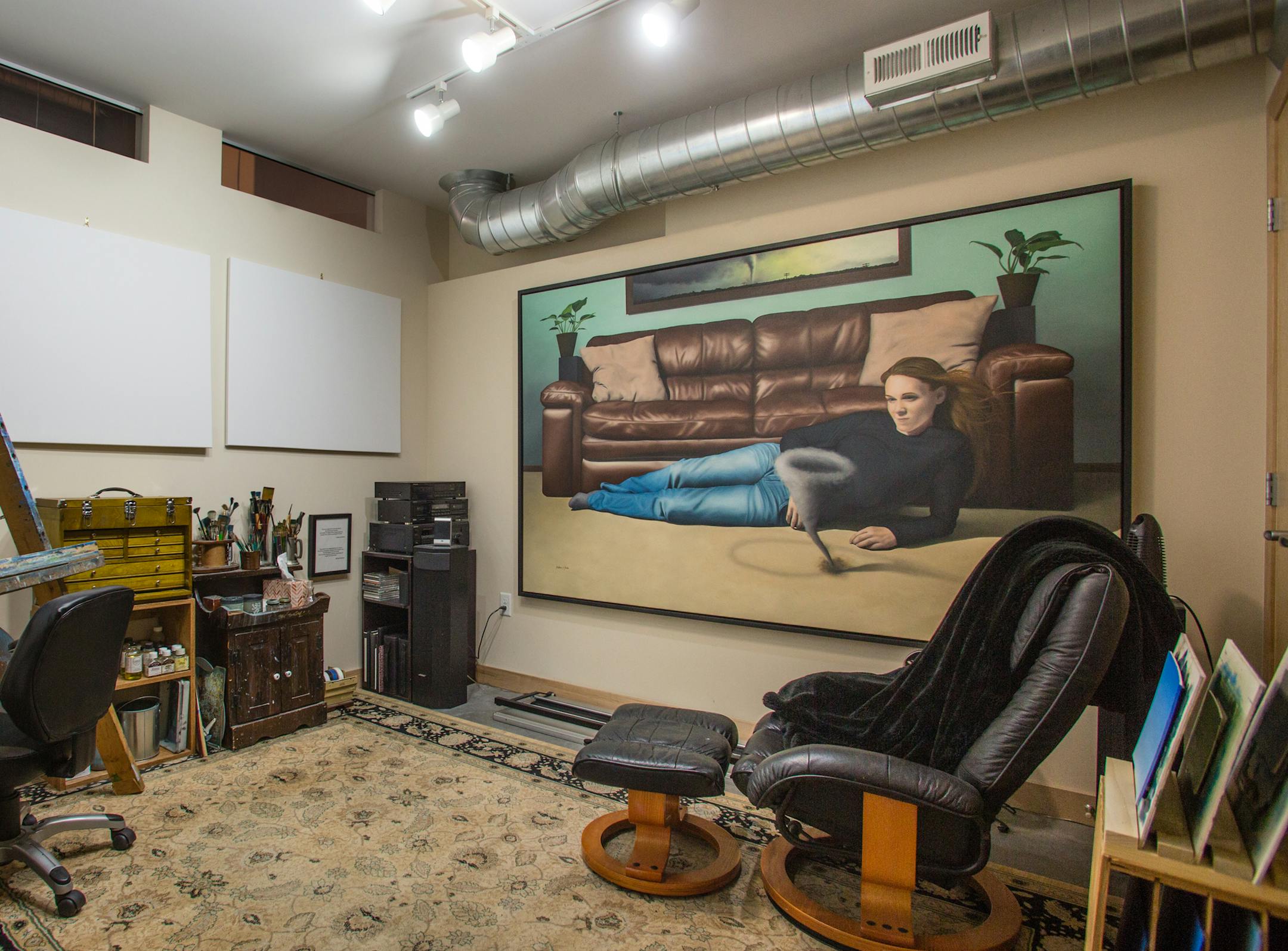 Mpls. St. Paul Home Tour: #35 Painter Matthew Rucker rents the Schmidt Artist Lofts in St. Paul. Photo Rick Corwine