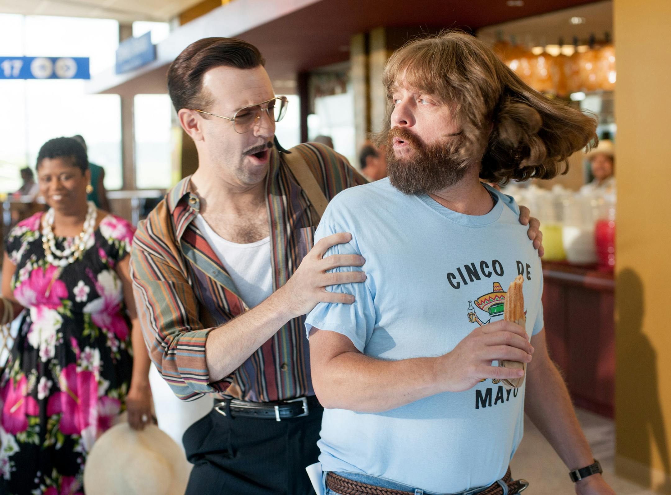 Jason Sudekis and Zach Galifianakis star in the film "Masterminds." (Glen Wilson/Relativity Media) ORG XMIT: 1190525