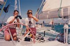 "Maiden" captures one woman's dream: Tracy Edwards, left, with Mikaela Von Koskull, leads the first all-female crew in the storied Whitbread Round the