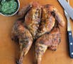 Meredith Deeds, Special to the Star Tribune Grilled Chicken with Cilantro-Mint Pesto.