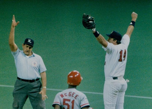 Kent Hrbek caught the final out of the Twins World Series title in 1987.