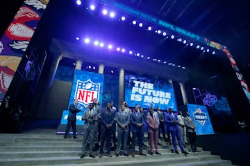 Players during introductions before the start of the NFL Draft at the Philadelphia Museum of Art on Thursday, April 27, 2017. (Yong Kim/Philadelphia D