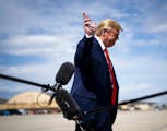 President Donald Trump speaks to reporters after walking off Air Force One at Joint Base Andrews in Maryland, Sept. 26, 2019. The whistle-blower&#x201