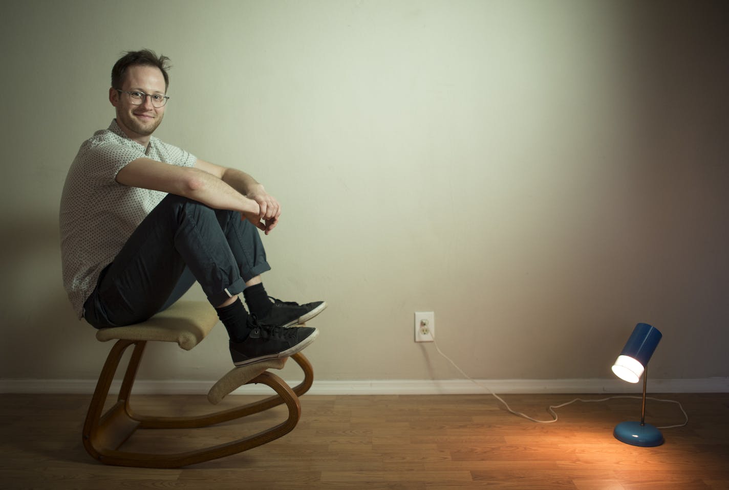 Odin Biron in his Minneapolis apartment.