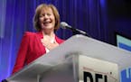 U.S. Sen. Tina Smith took the stage to accept the party's endorsement during the DFL State Convention Friday. ] ANTHONY SOUFFLE &#xef; anthony.souffle