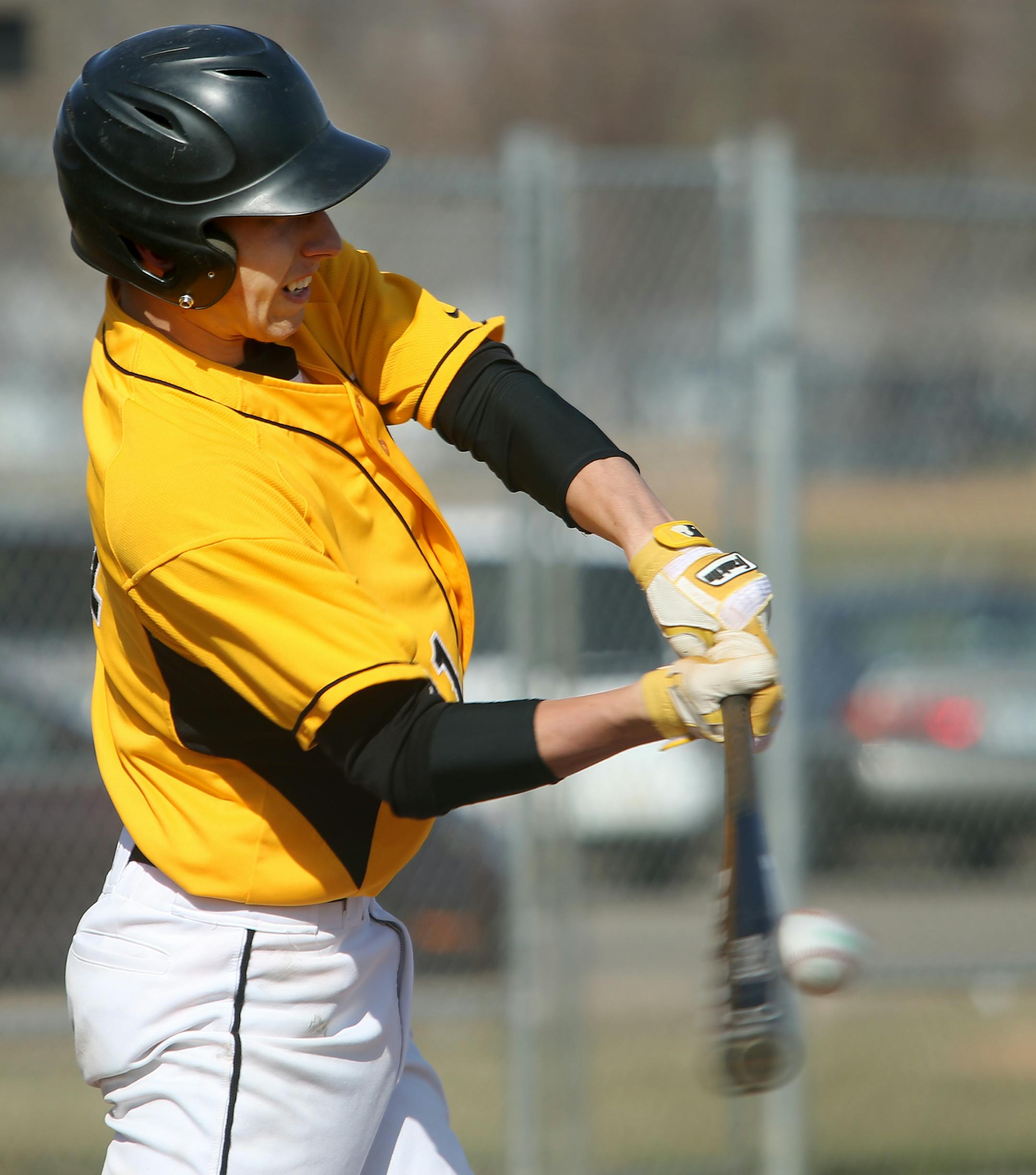 Logan Vermeer of Burnsville got a hit early in a game against Bloomington Kennedy. ] JOELKOYAMA‚Ä¢jkoyama@startribune Bloomington, MN on April 15, 2014. Burnsville at Bloomington Kennedy