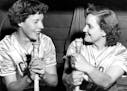 Dorothy Swenson, right, with Victors teammate Jan Norton Berkland in July 1952. The team enjoyed great success.
