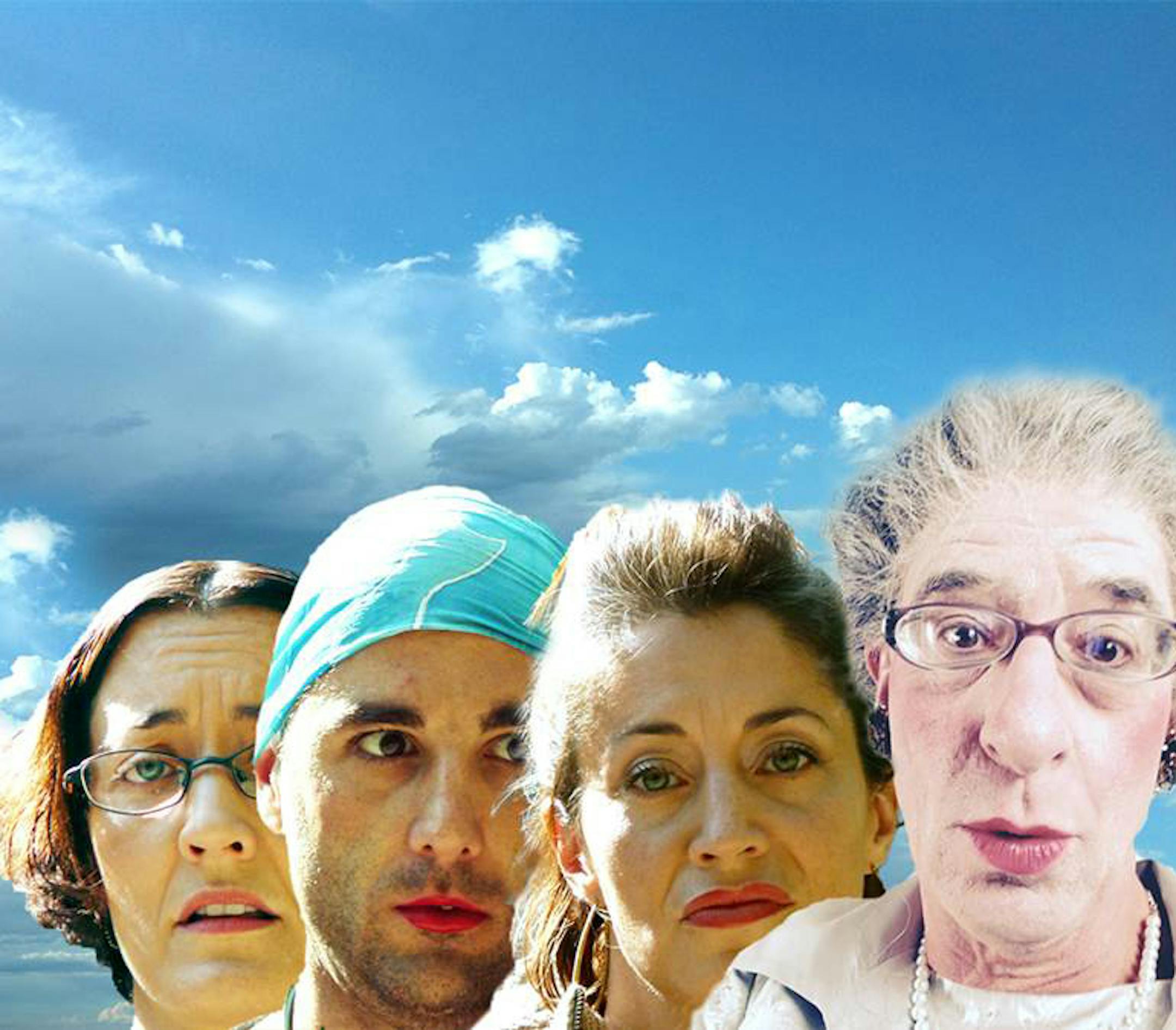 Christina Baldwin, Nathan Keepers, Jennifer Baldwin Peden, and Steven Epp in "Liberty Falls 54321."