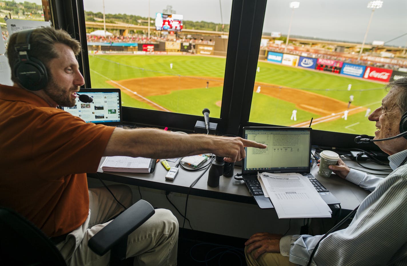 Sean Aronson had a lighter moment in the broadcast booth, grilling American Association Commissioner and Ottawa owner Miles Wolff about limiting the length of extra-inning games.