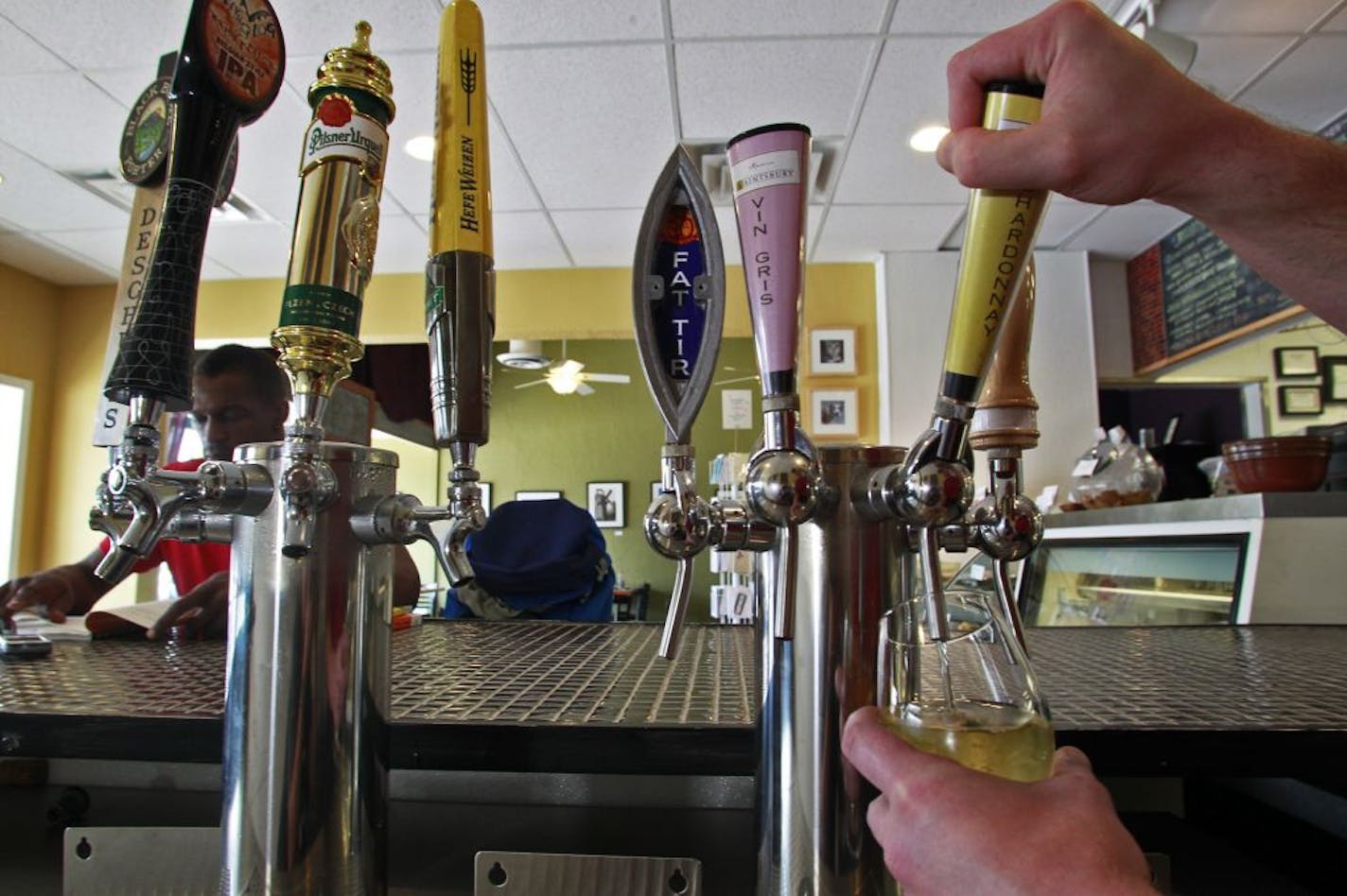 At 3 Tiers Bakery and Cafe, wine and beer go keg-to-keg behind the bar.