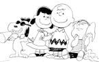 April 11, 1976 Charlie Brown (second from right) is a star and Snoopy (far left) is a ham of a dogged director, while Lucy and Linus are more or less 