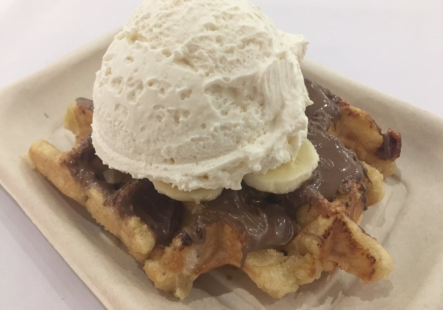 A waffle from Rebekkah Brunson's Sweet Gypsy Waffle food truck.