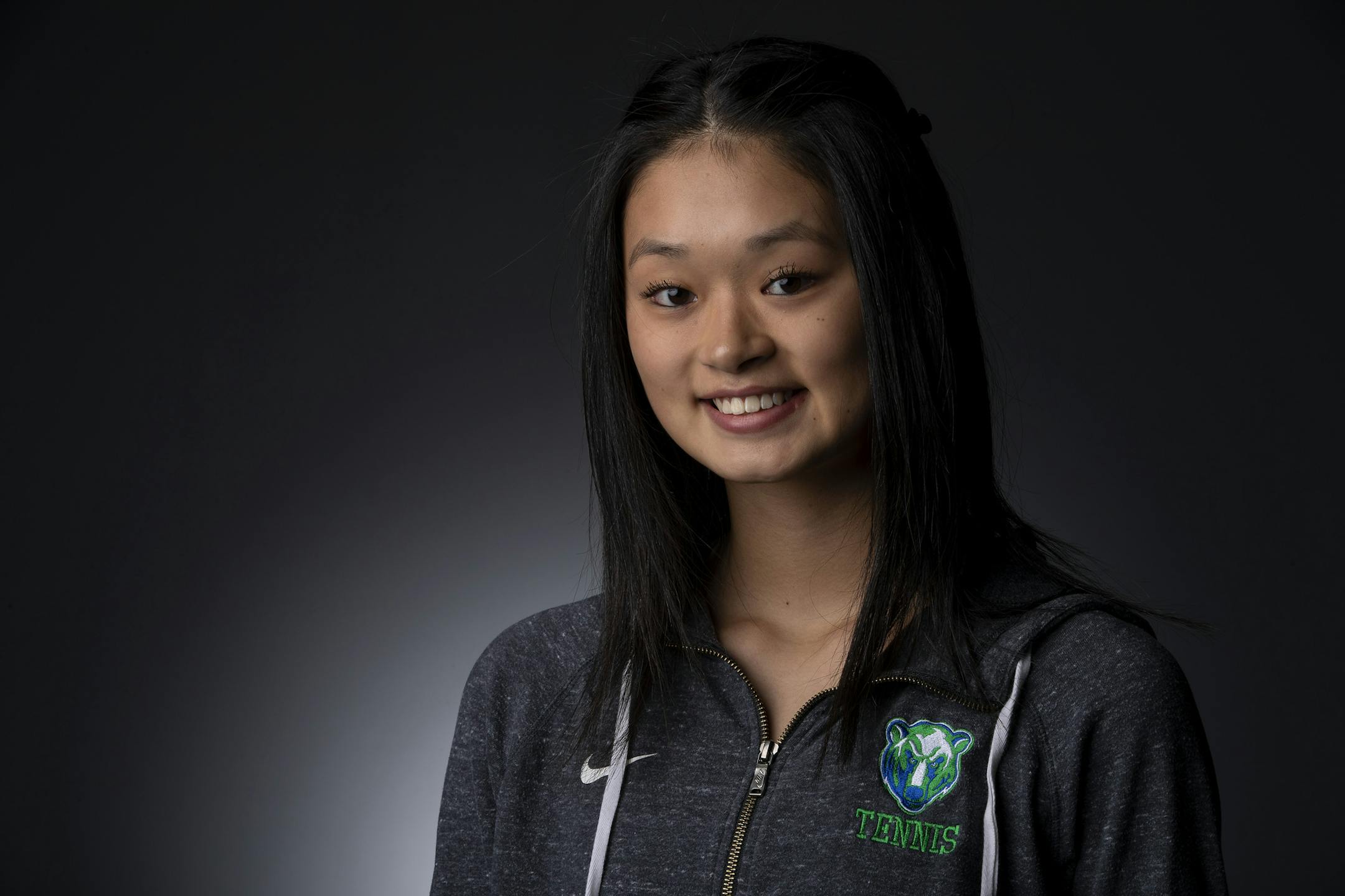 Blake tennis Arlina Shen. ] CARLOS GONZALEZ ï cgonzalez@startribune.com ñ December 9, 2018, Minneapolis, MN, High School / Prep Fall athletes of the year for girls' tennis, cross-country and girls' swimming.