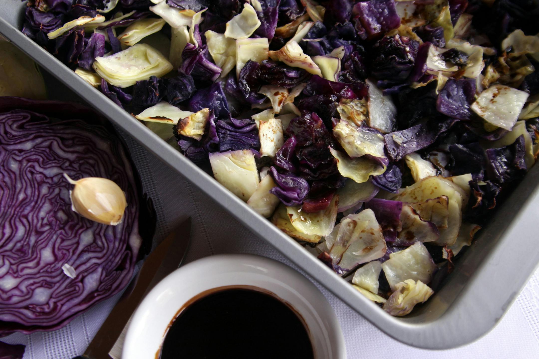 ROASTED RED CABBAGE WITH A SIMPLE BALSAMIC REDUCTION