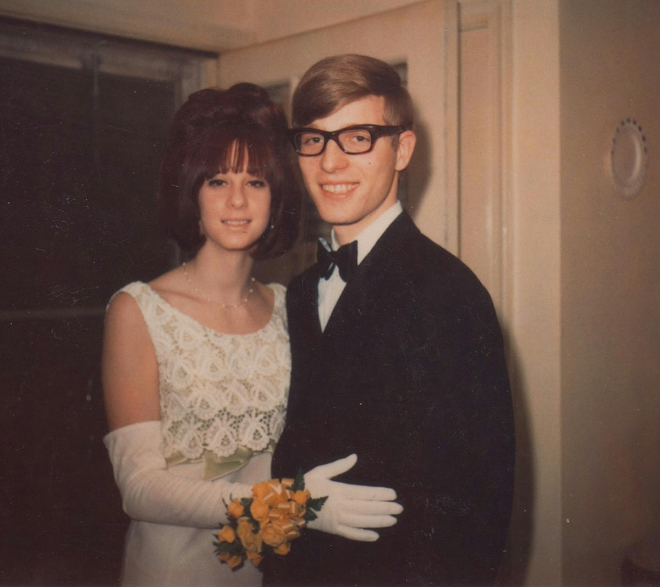 Susan Schaefer of Minneapolis was channeling Audrey Hepburn at her prom night at the Philadelphia High School For Girls in 1967. She had the empire waist gown; date Kenny Hoffstein was doing his best at a Michael Caine look. [focus043017