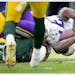 Vikings running back Cam Akers (31) scored a touchdown in the first quarter when the Minnesota team played the Packers in October in Green Bay.