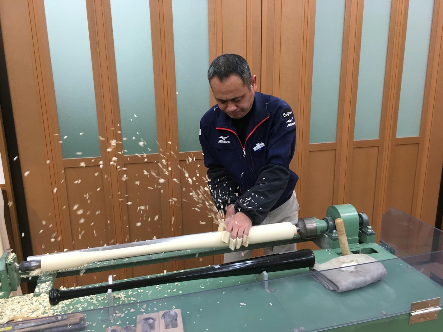 "You pay respect to the tools you use": Tamio Nawa lathes a bat for Seattle Mariners slugger Ichiro Suzuki at a Mizuno factory in Yoro, Japan.