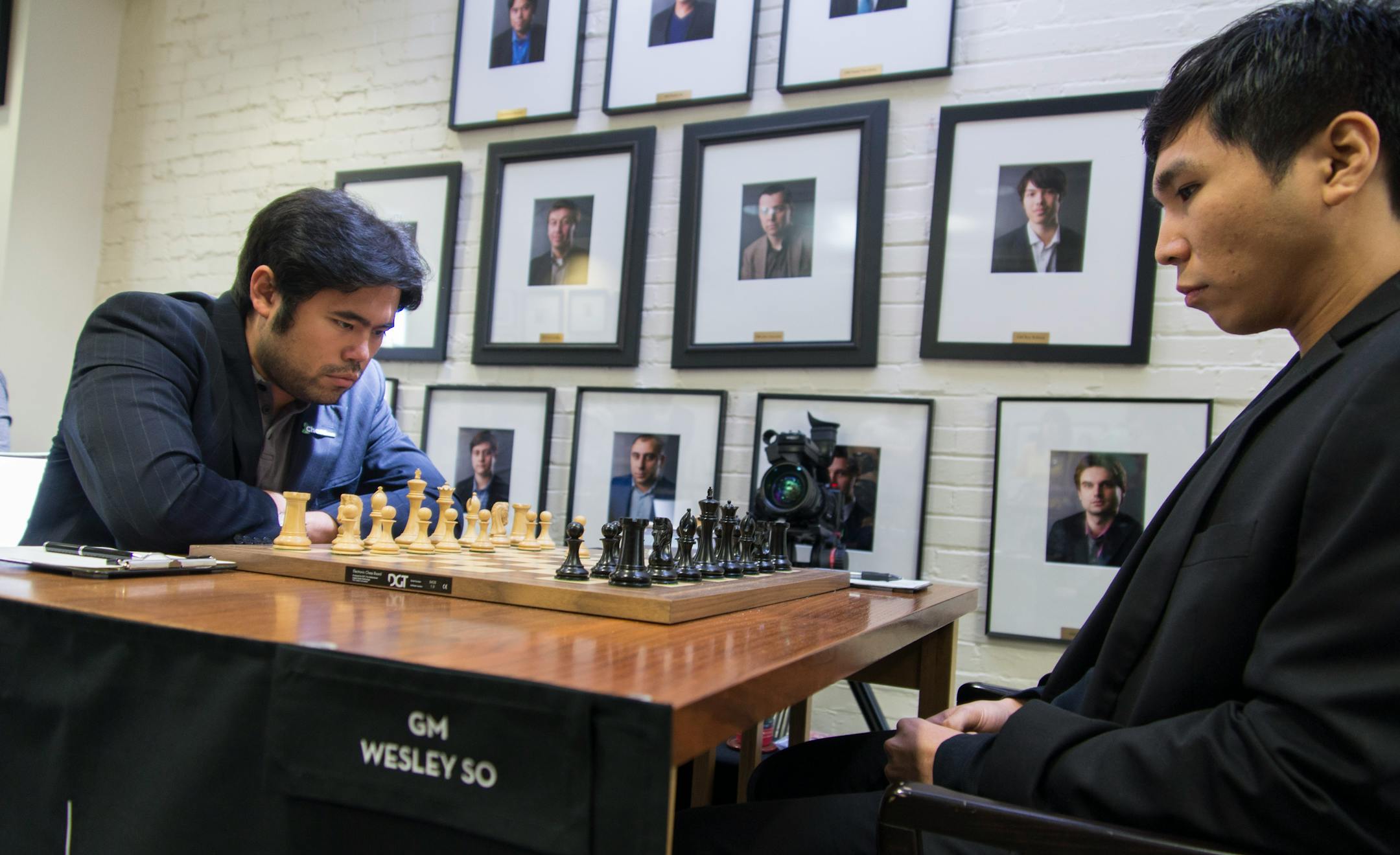Minnetonka Grandmaster Wesley So, right, had the black pieces against Grandmaster Hikaru Nakamura in round 4 of the U.S. Chess Championship in St. Louis. The game ended in a draw.