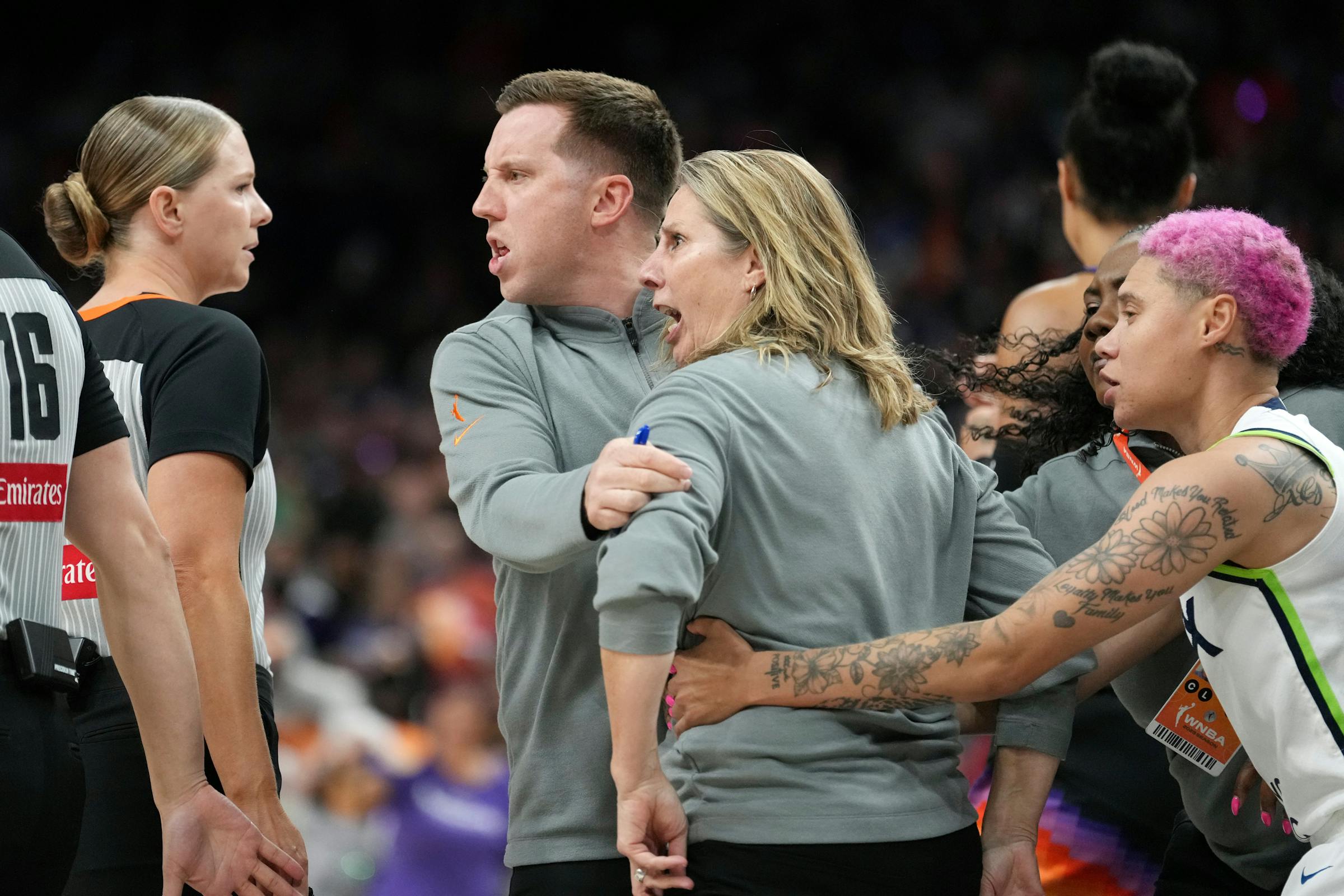 Cheryl Reeve ejected, Napheesa Collier hurt as Lynx on verge of elimination