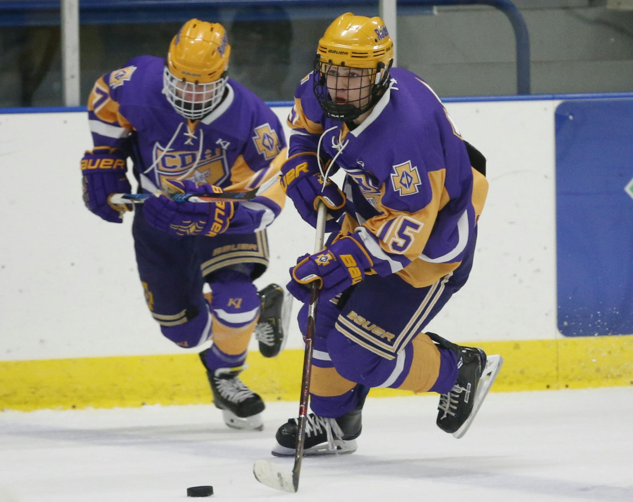 Matthew Gleason (15), Cretin-Derham Hall forward
High School Boys Hockey
Centennial vs Cretin-Derham Hall Aldrich Arena December 27, 2018. Photo by Jeff Lawler, SportsEngine